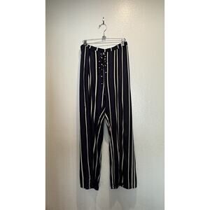 Maeve Size Small Striped Split Seam Wide Leg Striped Pants Coastal Anthropologie